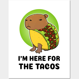 I'm here for the tacos Capybara Taco Posters and Art